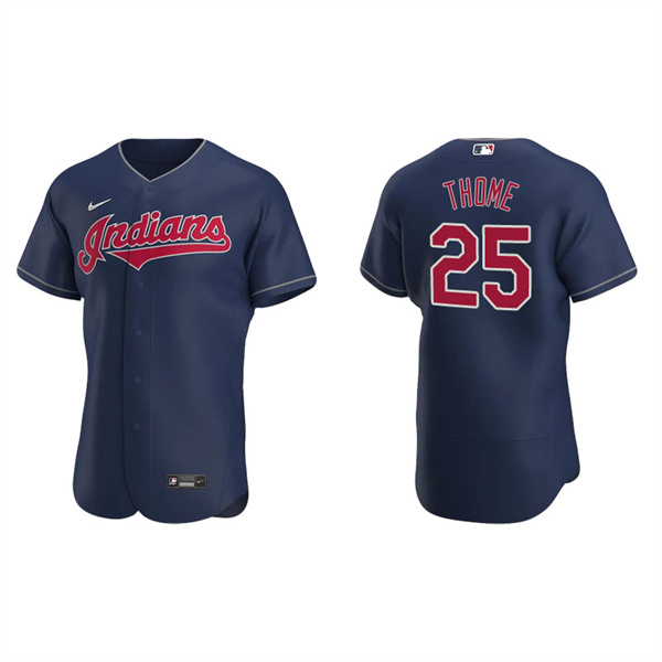 Men's Cleveland Indians Jim Thome Navy Authentic Jersey