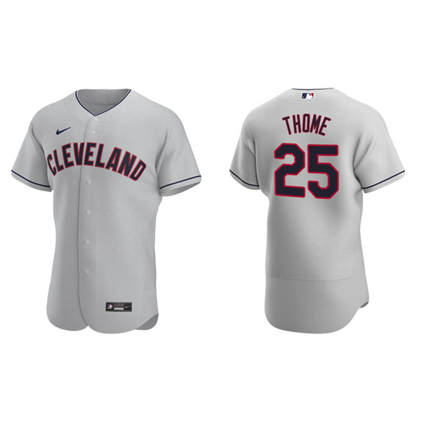 Men's Cleveland Indians Jim Thome Gray Authentic Road Jersey