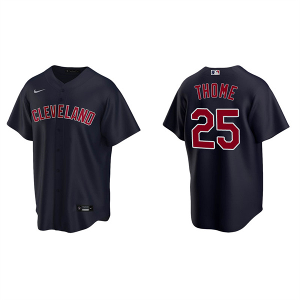 Men's Cleveland Indians Jim Thome Navy Replica Alternate Jersey