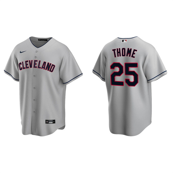 Men's Cleveland Indians Jim Thome Gray Replica Road Jersey