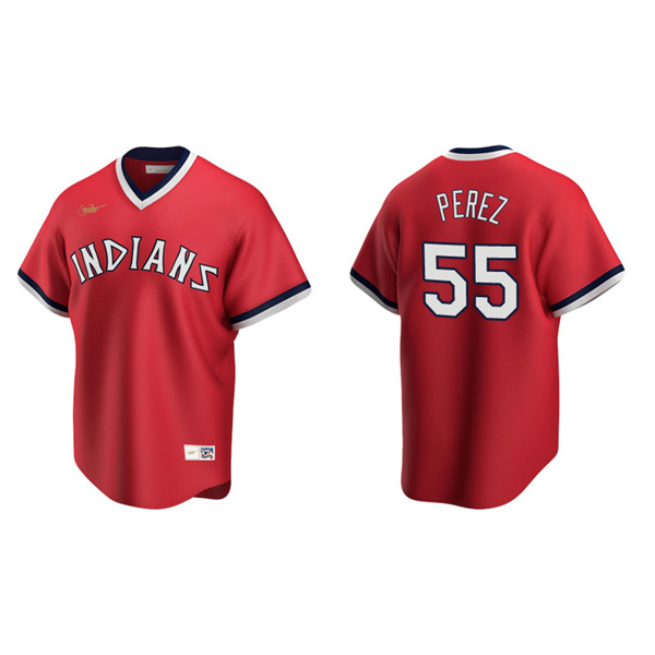 Men's Cleveland Indians Roberto Perez Red Cooperstown Collection Road Jersey