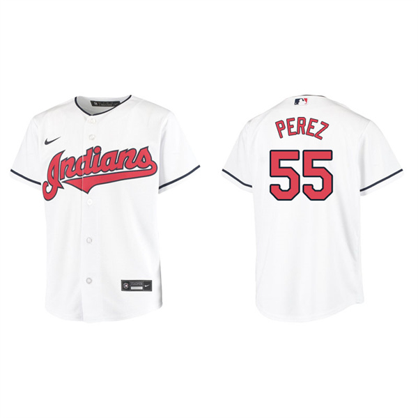Youth Cleveland Indians Roberto Perez White Replica Home Jersey