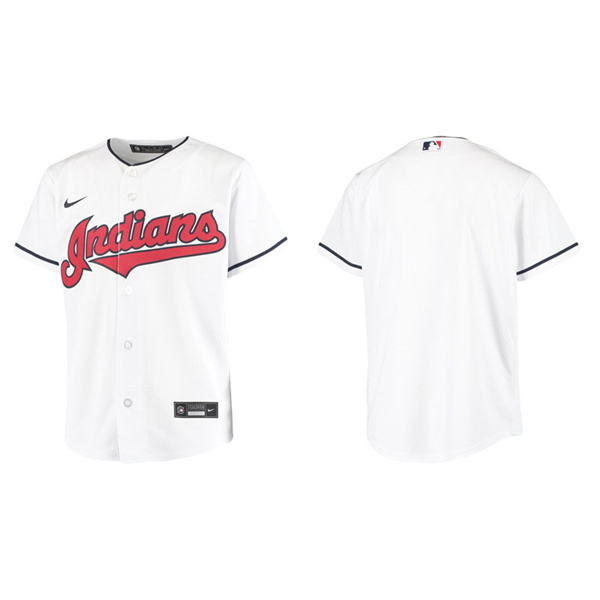 Youth Cleveland Indians White Replica Home Jersey