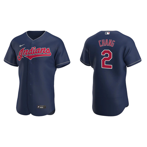 Men's Cleveland Indians Yu Chang Navy Authentic Jersey