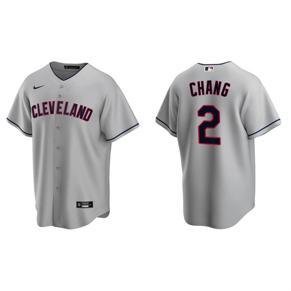 Men's Cleveland Indians Yu Chang Gray Replica Road Jersey