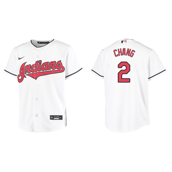 Youth Cleveland Indians Yu Chang White Replica Home Jersey