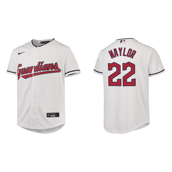 Youth Josh Naylor Cleveland Guardians White Home Replica Jersey