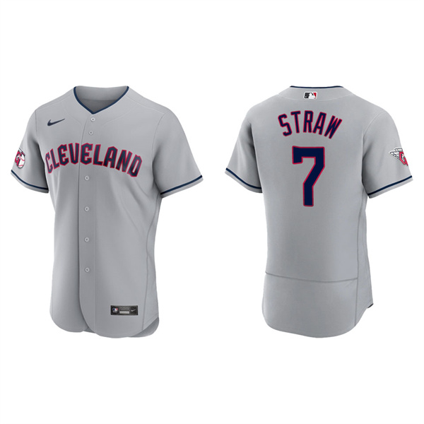 Men's Myles Straw Cleveland Guardians Gray Road Authentic Jersey