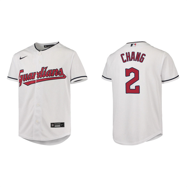 Youth Yu Chang Cleveland Guardians White Home Replica Jersey