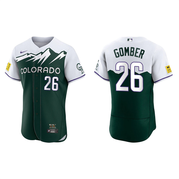 Men's Austin Gomber Colorado Rockies Green 2022 City Connect Authentic Jersey