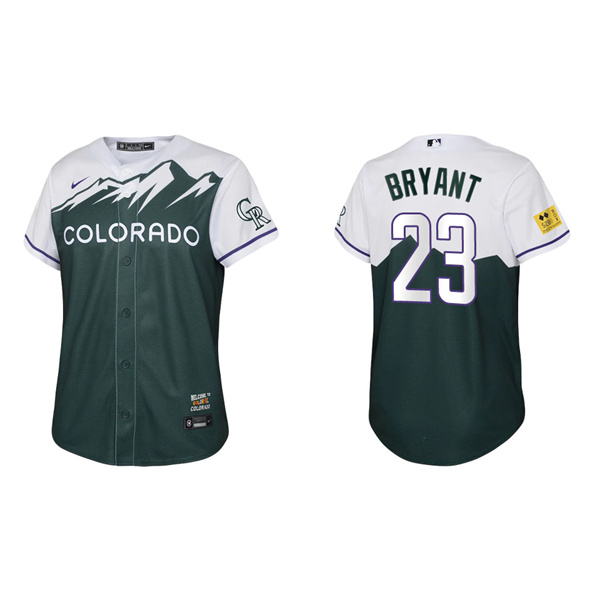 Youth Kris Bryant Colorado Rockies Green 2022 City Connect Replica Jersey