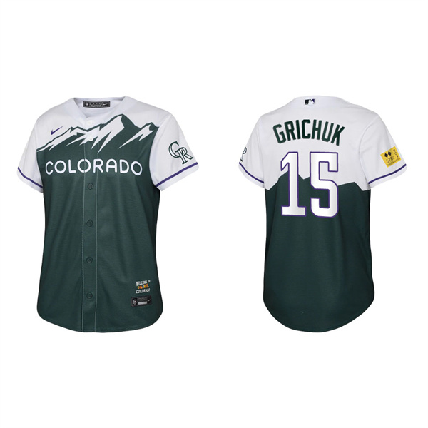 Youth Randal Grichuk Colorado Rockies Green 2022 City Connect Replica Jersey
