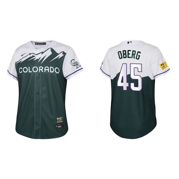 Youth Scott Oberg Colorado Rockies Green 2022 City Connect Replica Jersey
