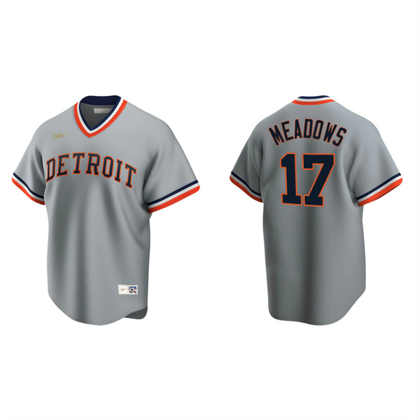 Men's Detroit Tigers Austin Meadows Gray Cooperstown Collection Road Jersey