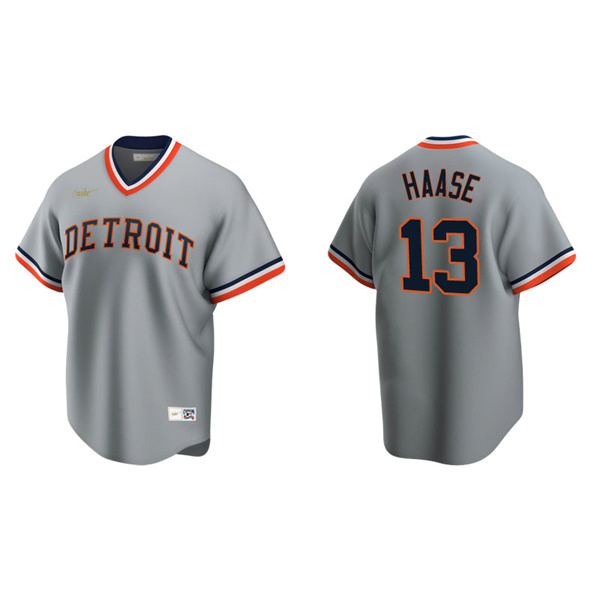 Men's Detroit Tigers Eric Haase Gray Cooperstown Collection Road Jersey