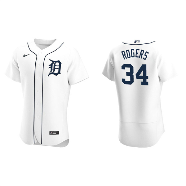 Men's Detroit Tigers Jake Rogers White Authentic Home Jersey