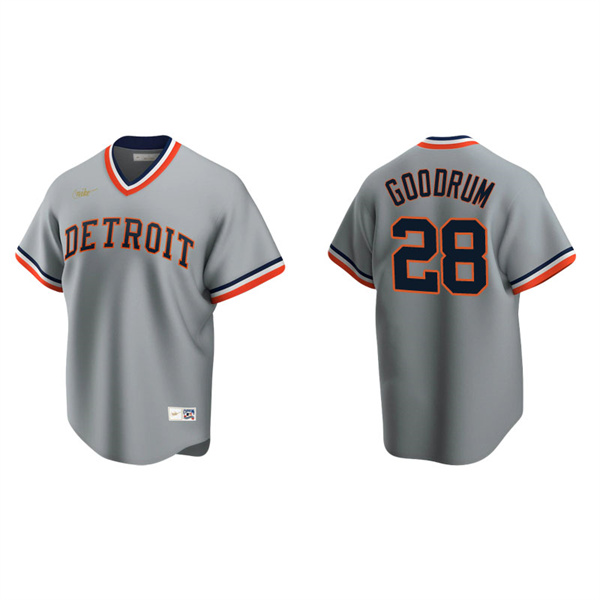 Men's Detroit Tigers Niko Goodrum Gray Cooperstown Collection Road Jersey