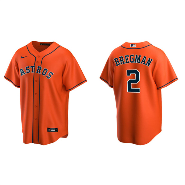 Men's Houston Astros Alex Bregman Orange Replica Alternate Jersey