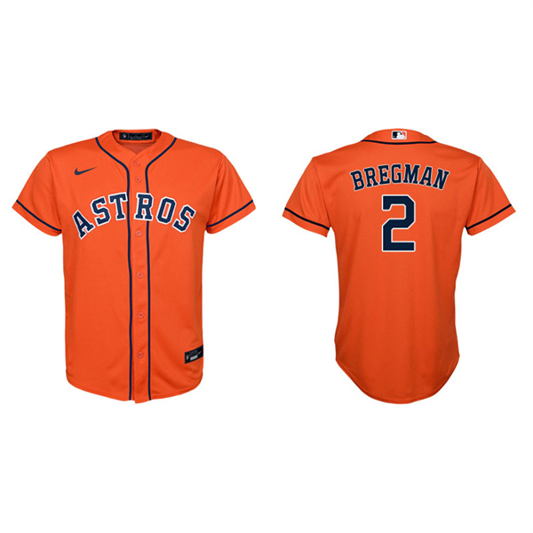 Youth Houston Astros Alex Bregman Orange Replica Alternate Jersey