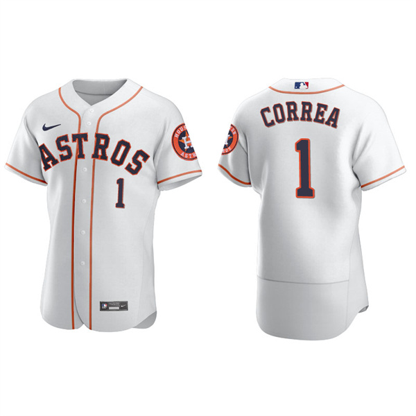 Men's Houston Astros Carlos Correa White Authentic Home Jersey