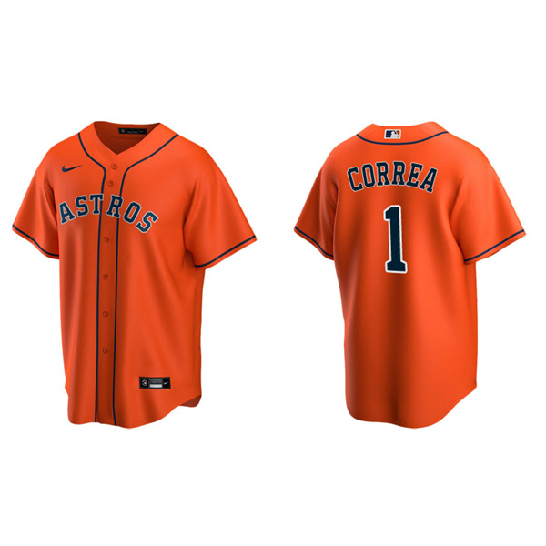 Men's Houston Astros Carlos Correa Orange Replica Alternate Jersey