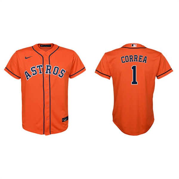 Youth Houston Astros Carlos Correa Orange Replica Alternate Jersey