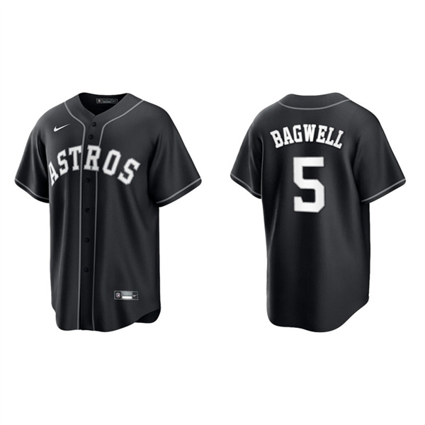 Men's Houston Astros Jeff Bagwell Black White Replica Official Jersey