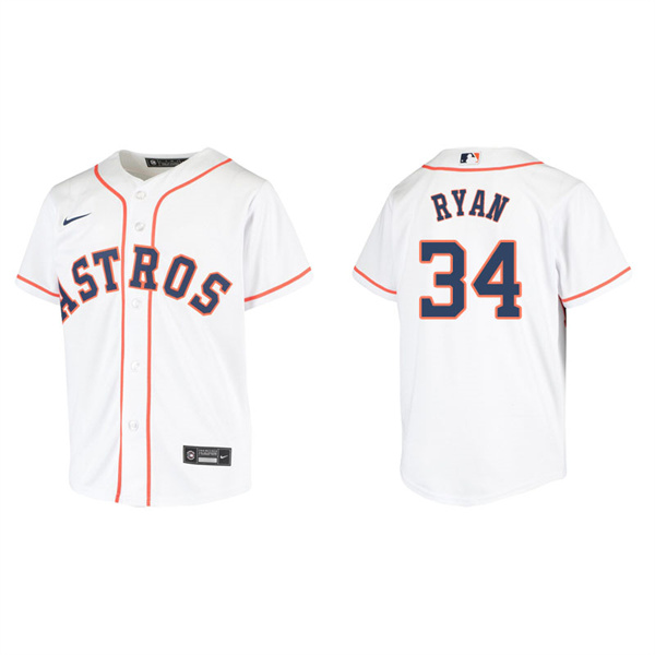 Youth Houston Astros Nolan Ryan White Replica Home Jersey