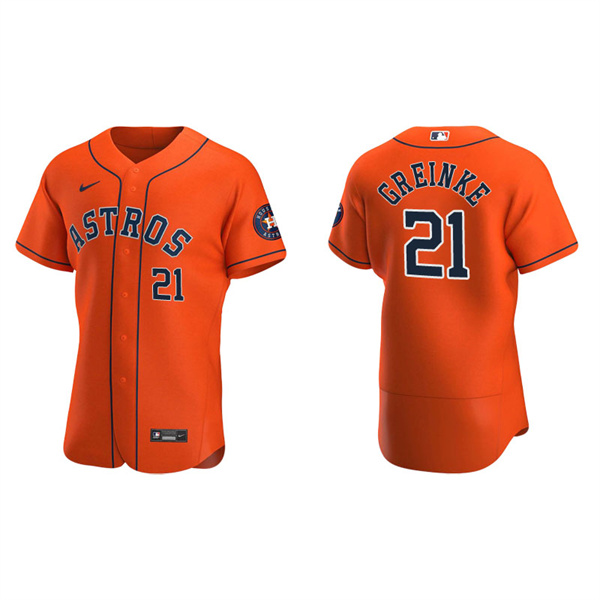 Men's Houston Astros Zack Greinke Orange Authentic Alternate Jersey