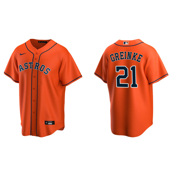 Men's Houston Astros Zack Greinke Orange Replica Alternate Jersey