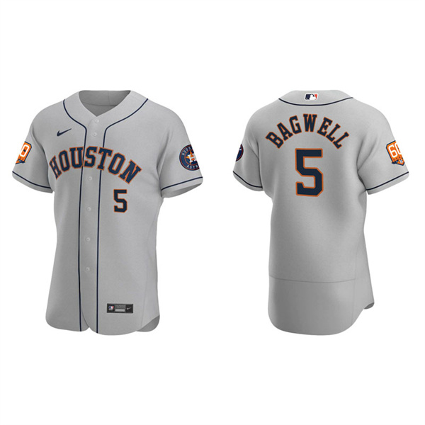 Men's Houston Astros Jeff Bagwell Gray 60th Anniversary Authentic Jersey