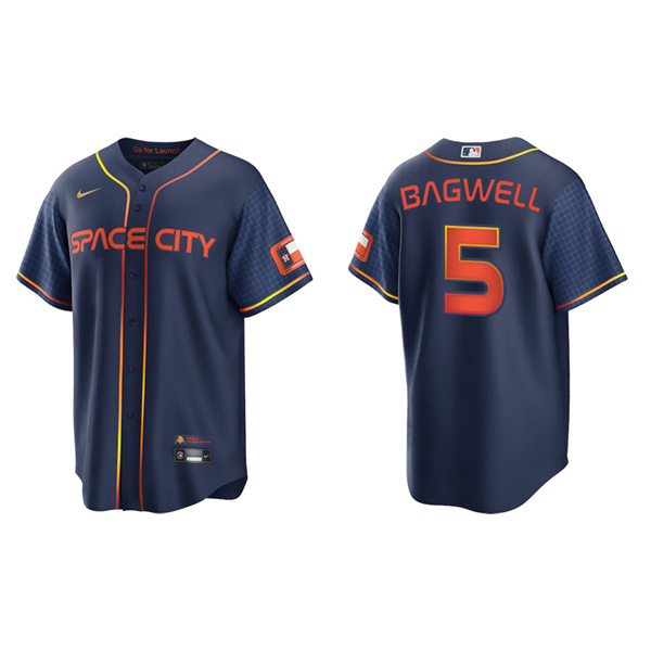 Men's Houston Astros Jeff Bagwell Navy 2022 City Connect Replica Jersey