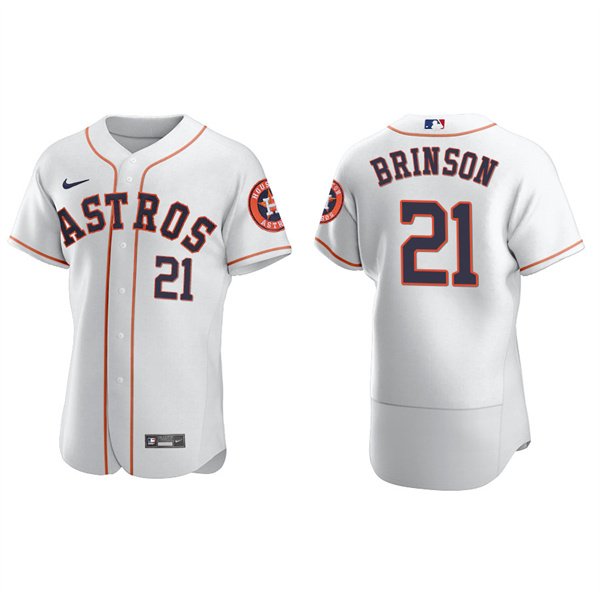 Men's Houston Astros Lewis Brinson White Authentic Home Jersey