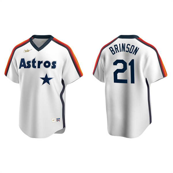 Men's Houston Astros Lewis Brinson White Cooperstown Collection Home Jersey