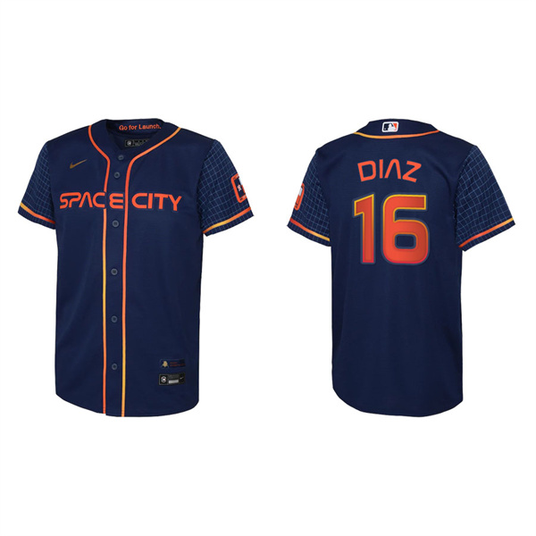 Youth Houston Astros Aledmys Diaz Navy 2022 City Connect Replica Jersey