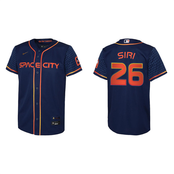 Youth Houston Astros Jose Siri Navy 2022 City Connect Replica Jersey