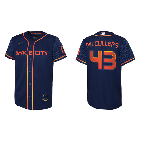 Youth Houston Astros Lance McCullers Navy 2022 City Connect Replica Jersey