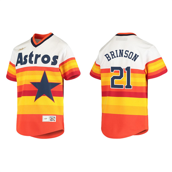 Youth Houston Astros Lewis Brinson White Cooperstown Collection Jersey