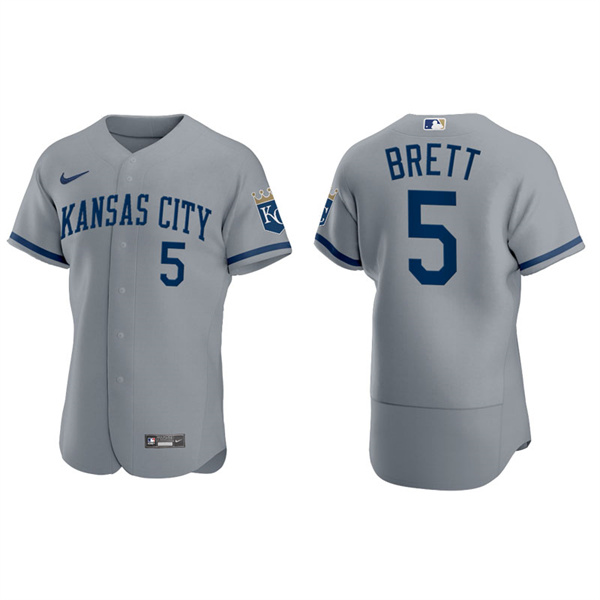 Men's George Brett Kansas City Royals Nike Gray 2022 Authentic Jersey