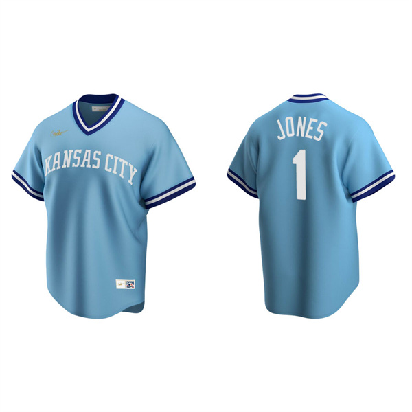 Men's JaCoby Jones Kansas City Royals Light Blue Cooperstown Collection Road Jersey