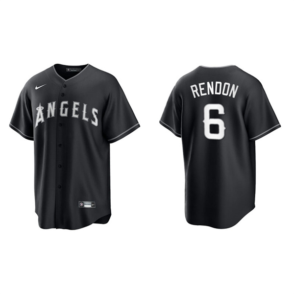Men's Los Angeles Angels Anthony Rendon Black White Replica Official Jersey