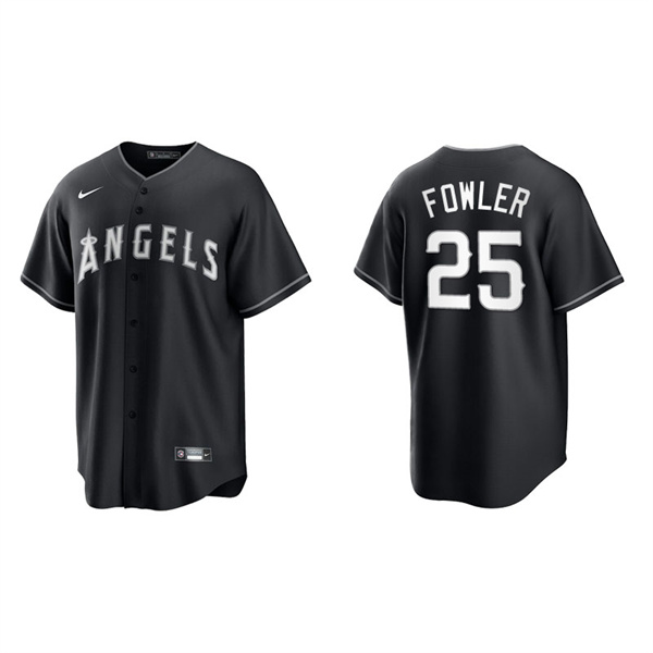 Men's Los Angeles Angels Dexter Fowler Black White Replica Official Jersey