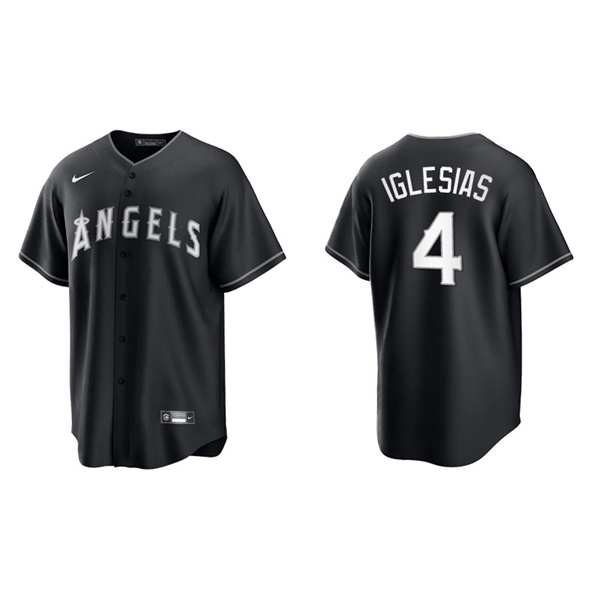 Men's Los Angeles Angels Jose Iglesias Black White Replica Official Jersey