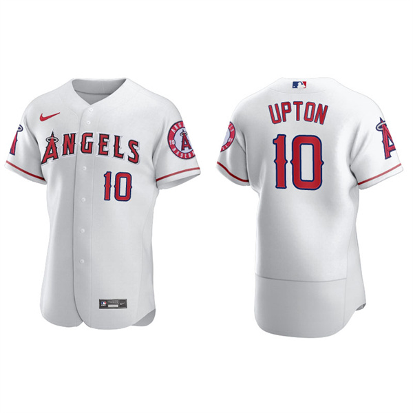 Men's Los Angeles Angels Justin Upton White Authentic Home Jersey