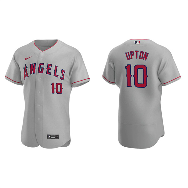 Men's Los Angeles Angels Justin Upton Gray Authentic Road Jersey