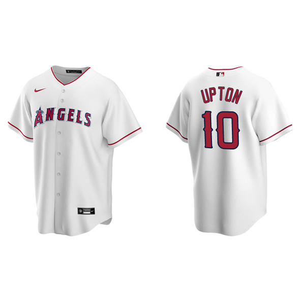 Men's Los Angeles Angels Justin Upton White Replica Home Jersey