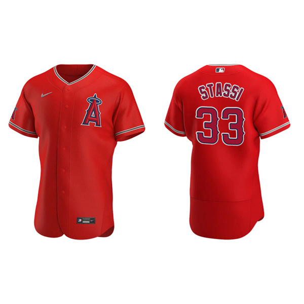 Men's Los Angeles Angels Max Stassi Red Authentic Alternate Jersey
