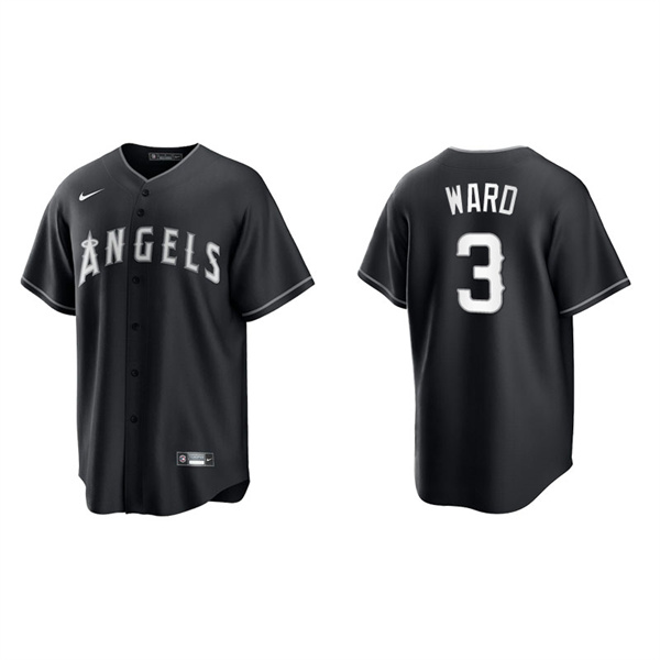 Men's Los Angeles Angels Taylor Ward Black White Replica Official Jersey