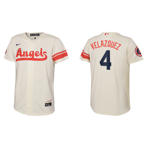 Youth Andrew Velazquez Angels Cream 2022 City Connect Replica Team Jersey