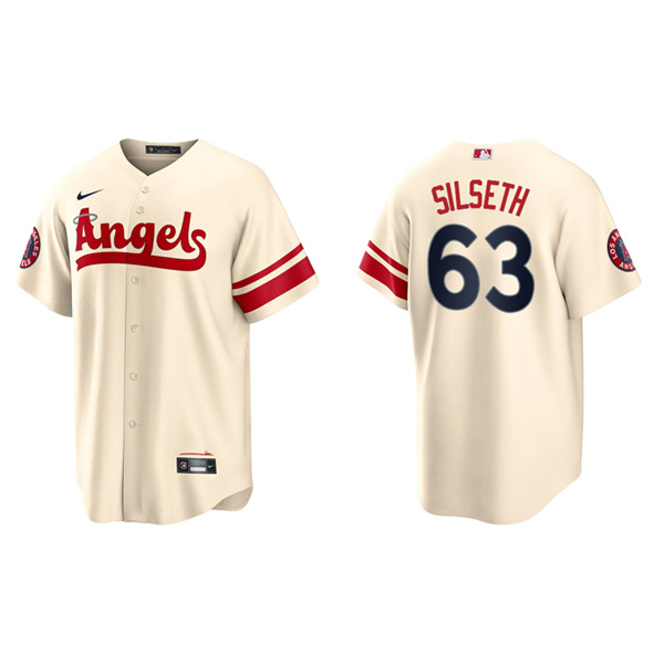 Men's Chase Silseth Angels Cream 2022 City Connect Replica Player Jersey